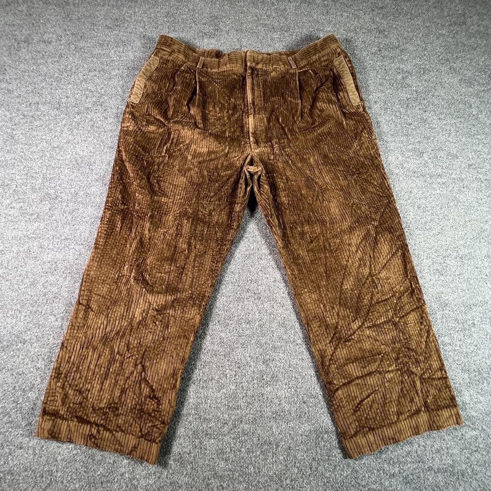 Vintage Willis & Geiger Chino Pant Men's 48x30 Brown Cotton Corduroy Straight